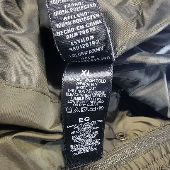 Lucky Brand Womens XL  Jacket Diamond Quilted Modern Barn Lined Green Coat - Picture 10 of 11